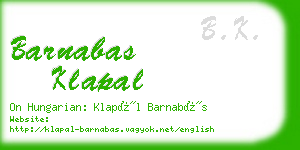 barnabas klapal business card